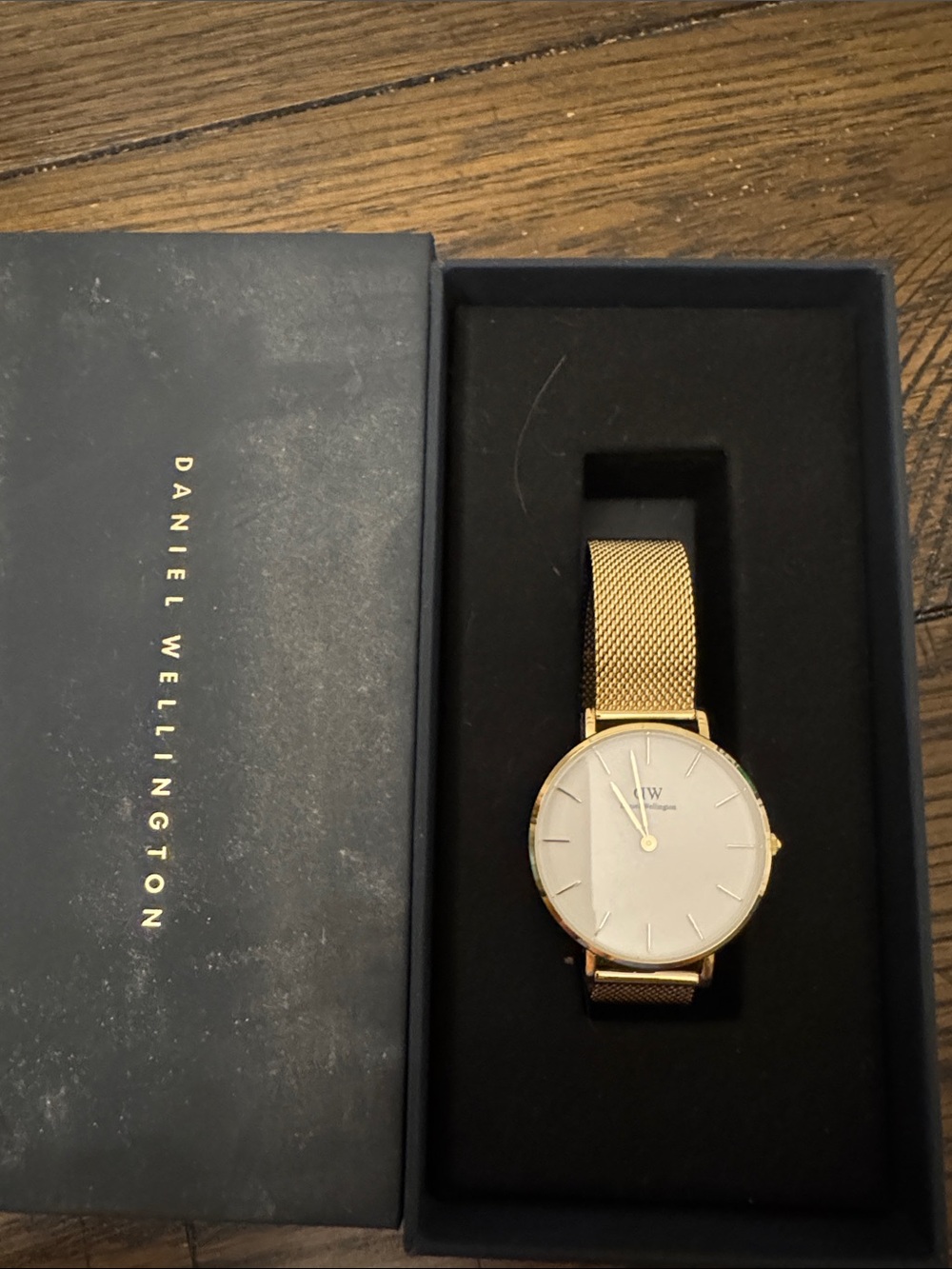 Daniel Wellington Gold Mesh Strap Men's Watch with White Dial